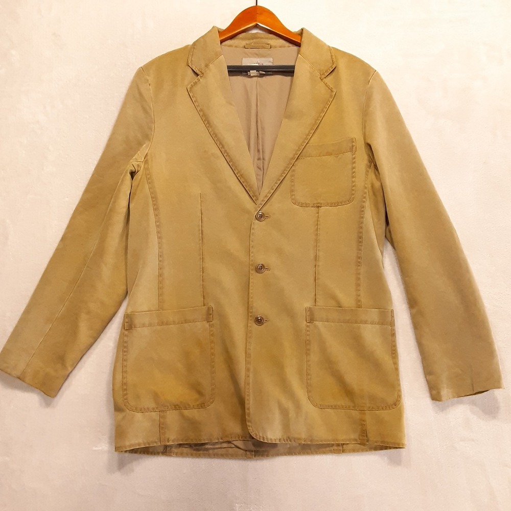 The Territory Ahead Mens Silk Cotton Sport Coat M Mustard Yellow Blazer Chore